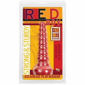 Doc Johnson - Red Boy Butt Plug Red Ringer Voor haar Dildo - Rood