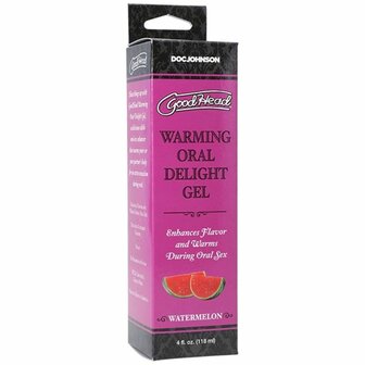 Doc Johnson - GoodHead Warming Oral Delight Gel - Watermeloen - 118 ml
