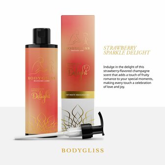 BodyGliss - Massage Olie En Glijmiddel in 1 Aardbei &amp; Champagne - 150 ml