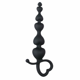 Zwarte Voor haar Kralen Met Hartvormige Greep - 18,5 cm