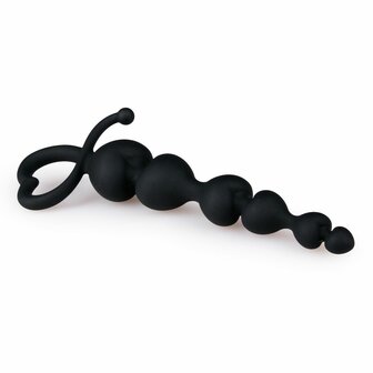 Zwarte Voor haar Kralen Met Hartvormige Greep - 18,5 cm