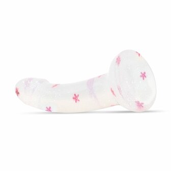 Dildo Collection Flower Power Dildo &ndash; Roze Glitterdesign 15 cm