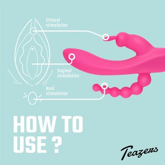 Teazers &ndash; Dubbele Rabbit Vibrator &ndash; Roze