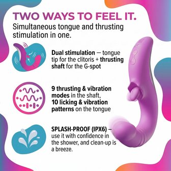 Good Vibes Only - Thrusting Tong Vibrator - Roze