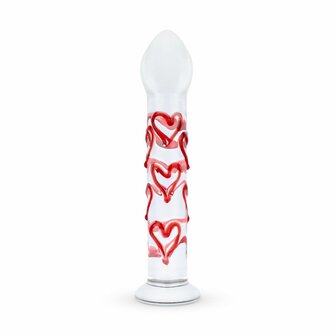 Gildo - Glazen G-spot/Prostaat Dildo Met Hartjes No.30 - 17 cm