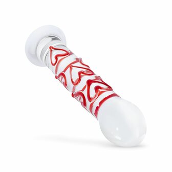Gildo - Glazen G-spot/Prostaat Dildo Met Hartjes No.30 - 17 cm