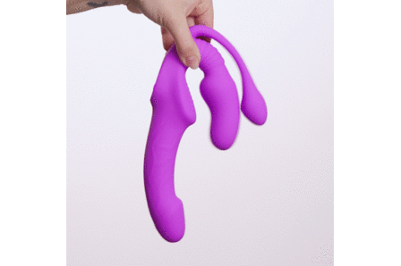 Teazers &ndash; Strapless Strap-On met Voor haar Plug &ndash; Pink