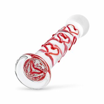 Gildo - Glazen G-spot/Prostaat Dildo Met Hartjes No.30 - 17 cm