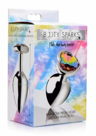 Booty Sparks - Rainbow Heart Buttplug - Middel