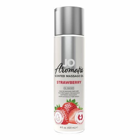JO - Aromatix Scented Massage Oil Aardbei - 120 ml