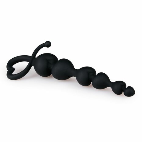 Zwarte Voor haar Kralen Met Hartvormige Greep - 18,5 cm