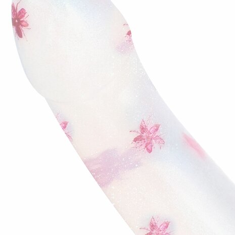 Dildo Collection Flower Power Dildo &ndash; Roze Glitterdesign 15 cm