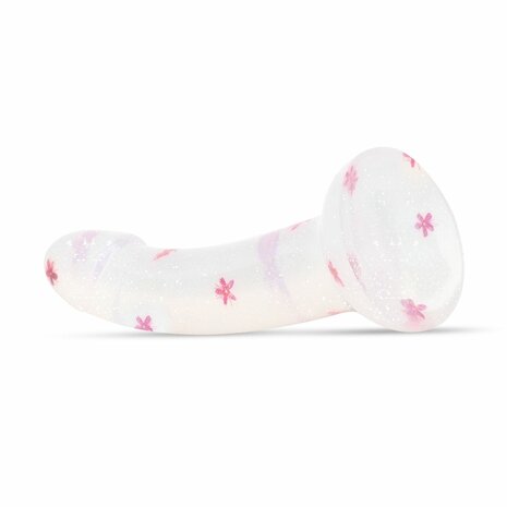 Dildo Collection Flower Power Dildo &ndash; Roze Glitterdesign 15 cm