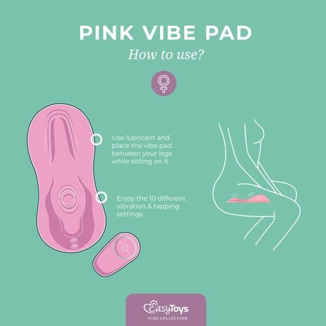 EasyToys &ndash; Vibe Pad Tappend en Trillend met Afstandsbediening &ndash; Roze