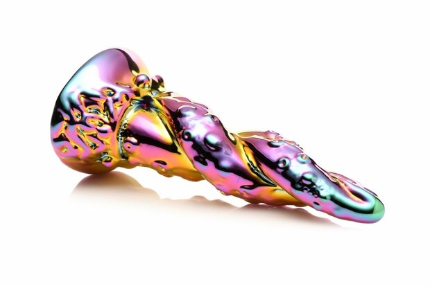 Creature Cocks - Betoverende Regenboog Glazen Dildo - Geel & Roze
