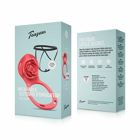 Teazers - Wearable Clitoris Stimulator Harness - Rood