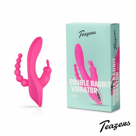 Teazers &ndash; Dubbele Rabbit Vibrator &ndash; Roze