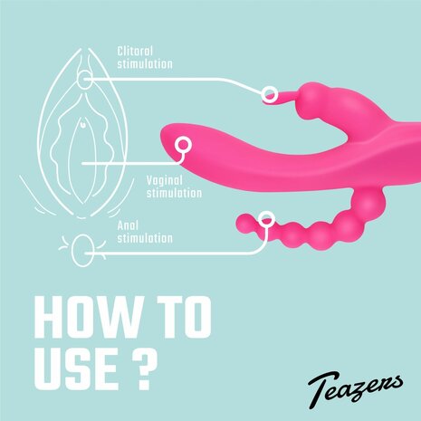 Teazers &ndash; Dubbele Rabbit Vibrator &ndash; Roze