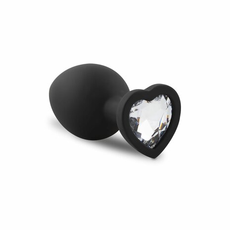 Siliconen Buttplug Set Met Diamantjes - Hart