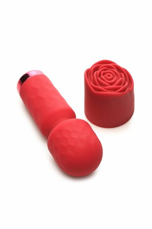 BLOOMGASM - Pleasure Rose Mini Wand Vibrator - Rood