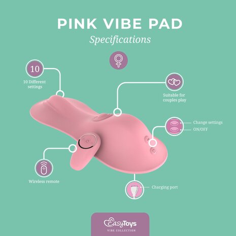 EasyToys &ndash; Vibe Pad Tappend en Trillend met Afstandsbediening &ndash; Roze