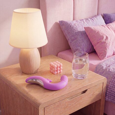 Good Vibes Only - Thrusting Tong Vibrator - Roze