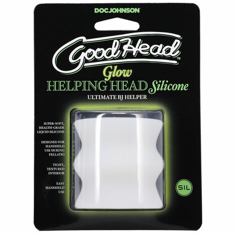 Doc Johnson - GoodHead Glow Helping Head Siliconen - Wit
