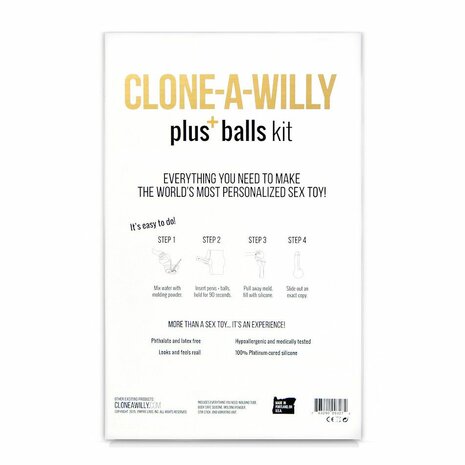 Clone-A-Willy &ndash; Vibrerende Dildo Kit met Ballen &ndash; Beige