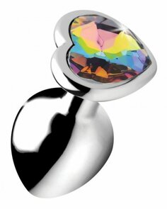 Booty Sparks - Rainbow Heart Buttplug - Middel