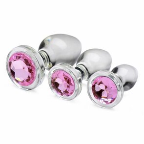 Pink Gem buttplug Set Van Glas