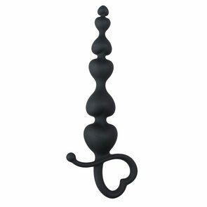 Zwarte Voor haar Kralen Met Hartvormige Greep - 18,5 cm